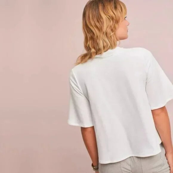 Anthropologie Eri + Ali Tie Front White Top - Picture 3 of 6